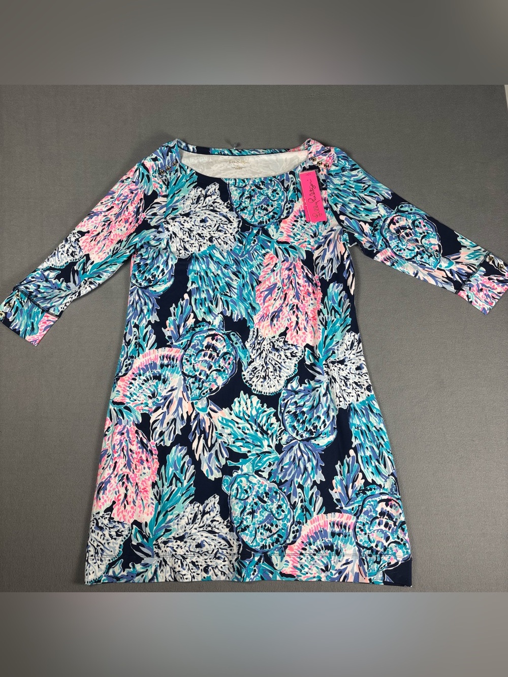 NWT Lilly Pulitzer Sophie UPF 50+ High Tide Navy Party in Paradise Dress Size XL